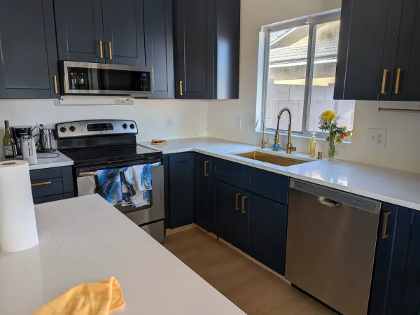 Finished kitchen cabinet installation and remodel support work in Gilbert