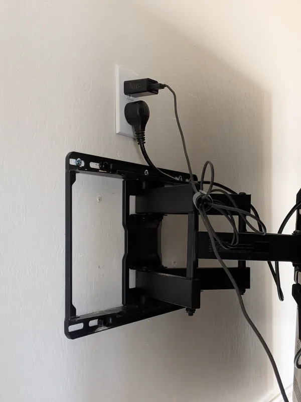 New outlet added behind TV location to hide the power cord in Gilbert